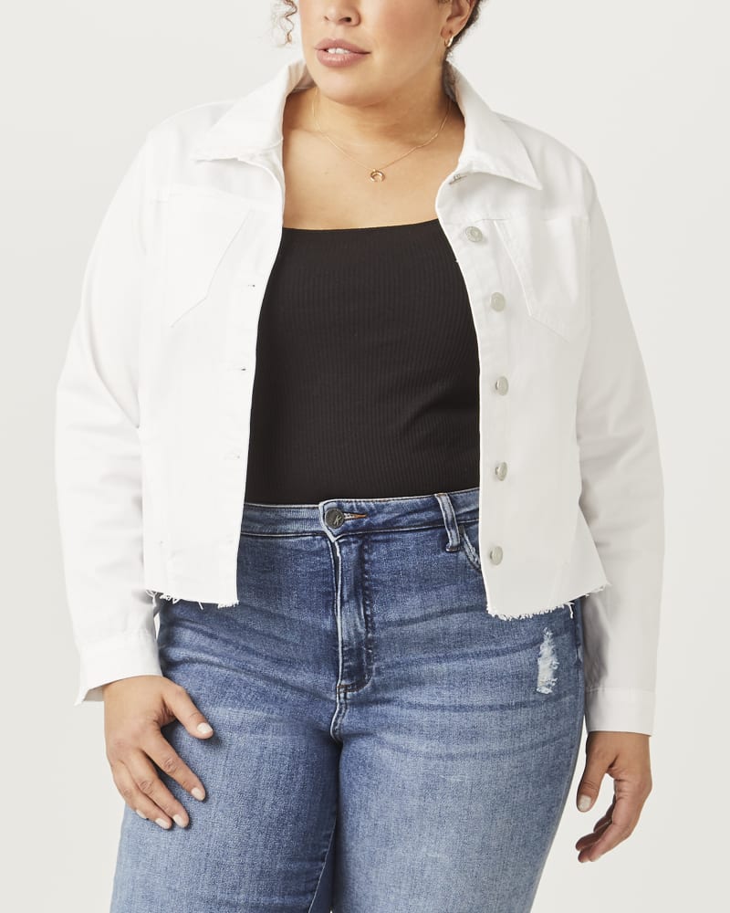 Front of plus size Alia Jean Jacket by Kensie | Dia&Co | dia_product_style_image_id:153616